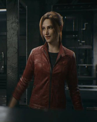 Claire Redfield Red Leather Jacket RE Death Island