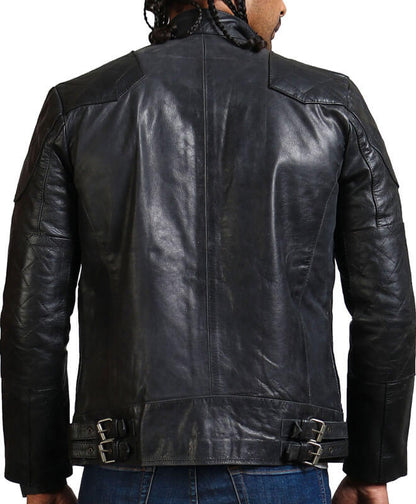 Classic Biker Black Leather Jacket
