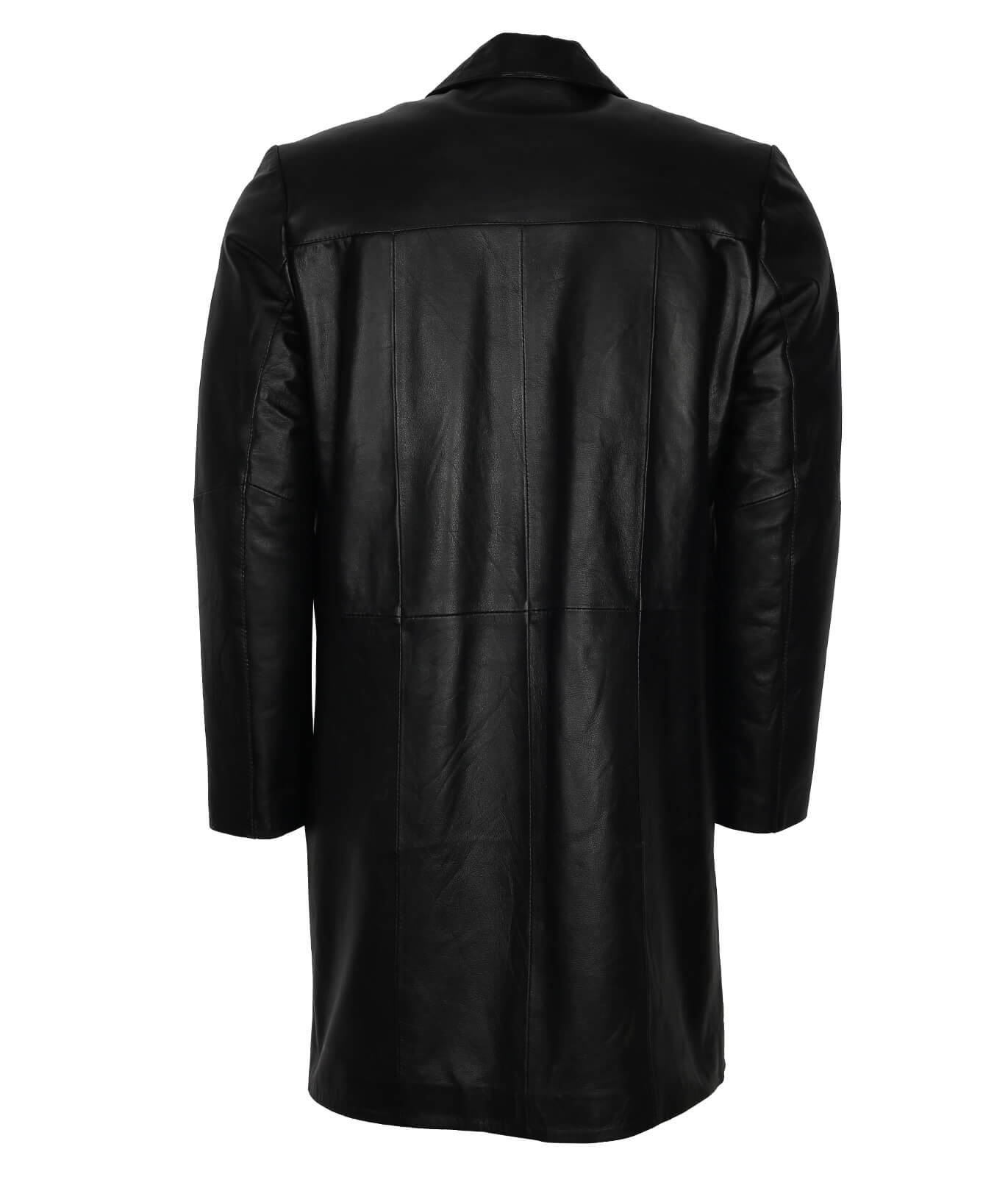 Classic Black Genuine Leather Coat