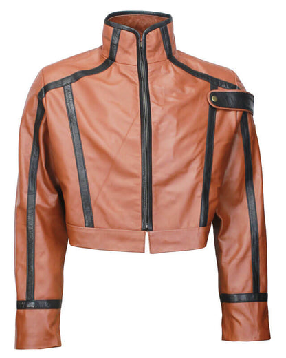 Code Geass Lelouch Brown Cropped Leather Jacket
