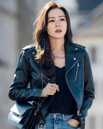 Crash Landing On You Son Ye Jin Biker Leather Jacket