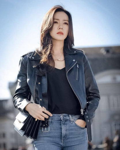 Crash Landing On You Son Ye Jin Black Leather Jacket