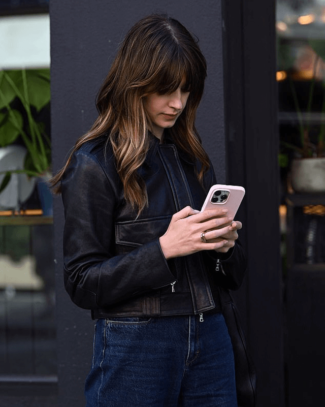 Daisy Edgar Jones Black Leather Jacket