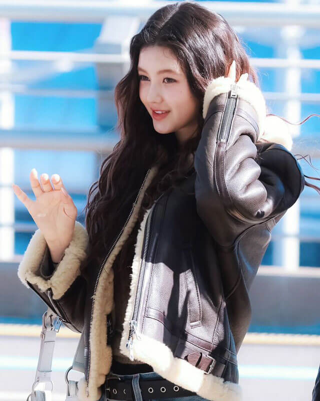 Danielle NewJeans Shearling Leather Jacket
