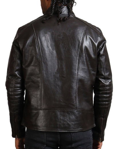 Dark Brown Real Leather Jacket