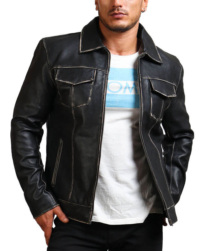 David Star Men Vintage Cowhide Jacket