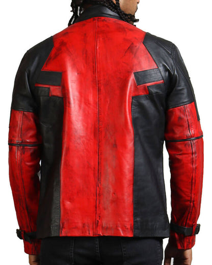 Deadpool Black And Red Leather Jacket