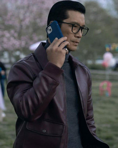 Dope Thief Dustin Nguyen Maroon Bomber Jacket