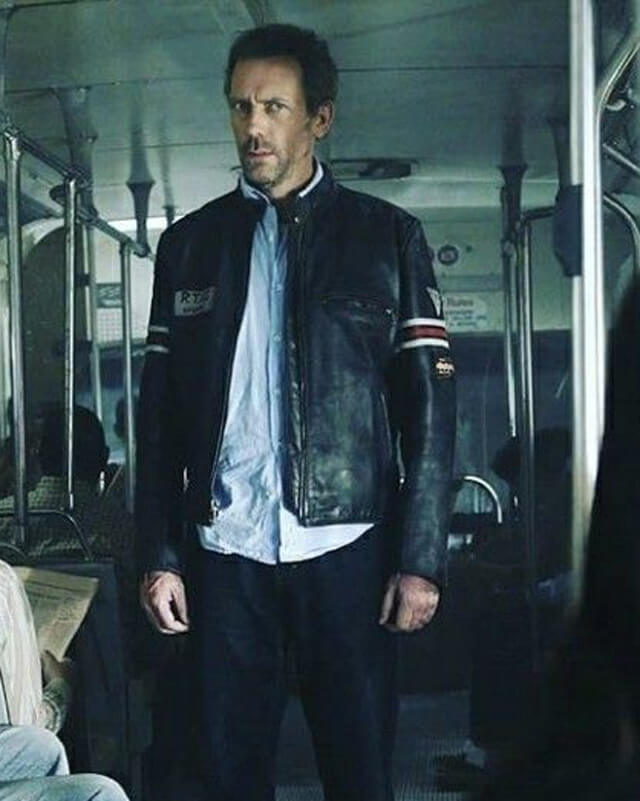 Dr House Black Leather Biker Jacket