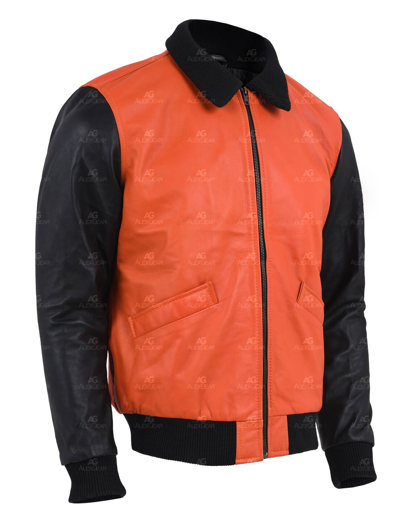 Dragon Ball Z Orange Bomber Leather Jacket