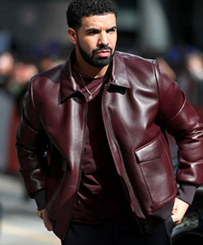 Drake Red Leather Jacket