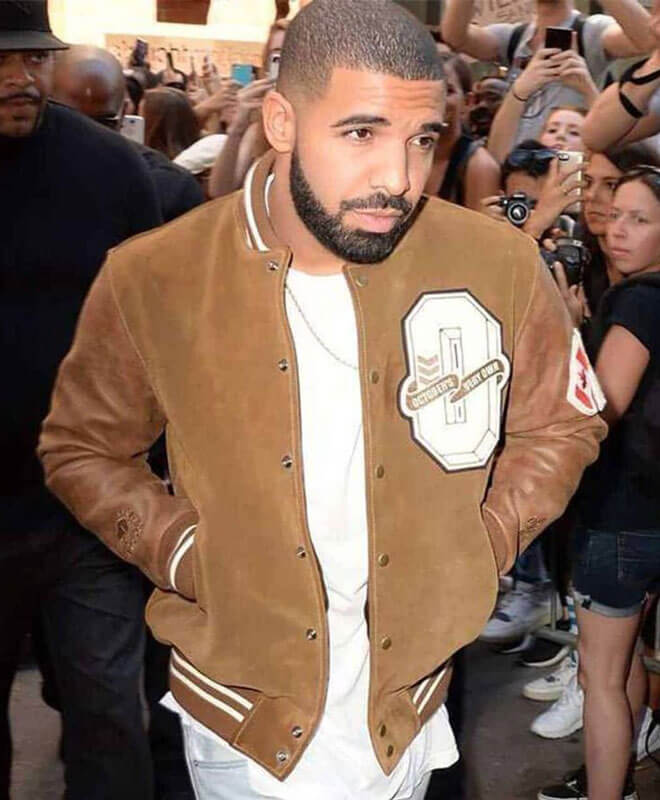 Drake Suede Leather Varsity Jacket