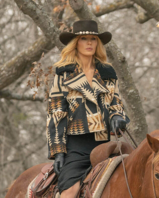 Dutton Ranch Beth Dutton Geometric Pattern Jacket S01