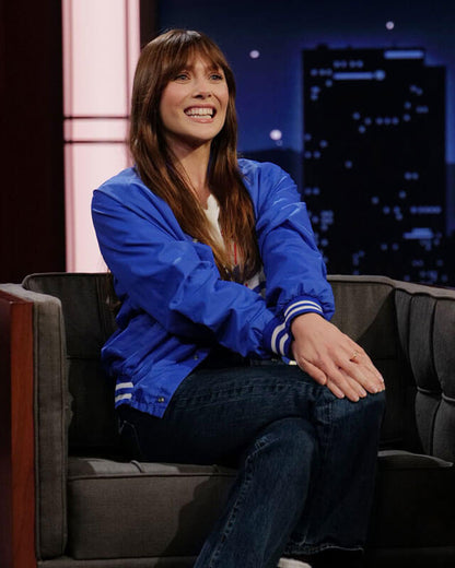 Elizabeth Olsen Blue Jacket