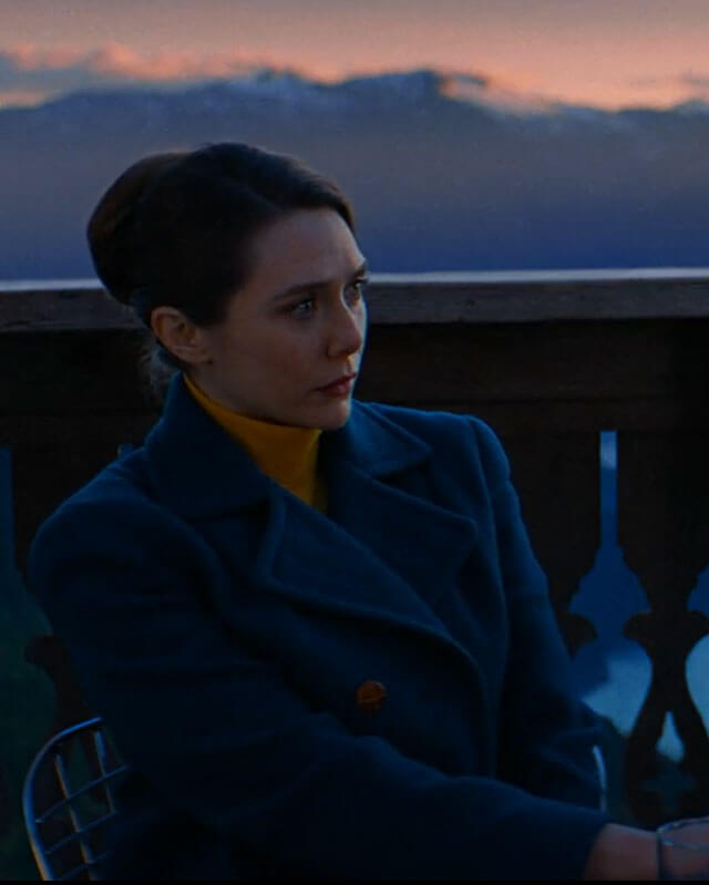 Elizabeth Olsen Eternity Blue Coat