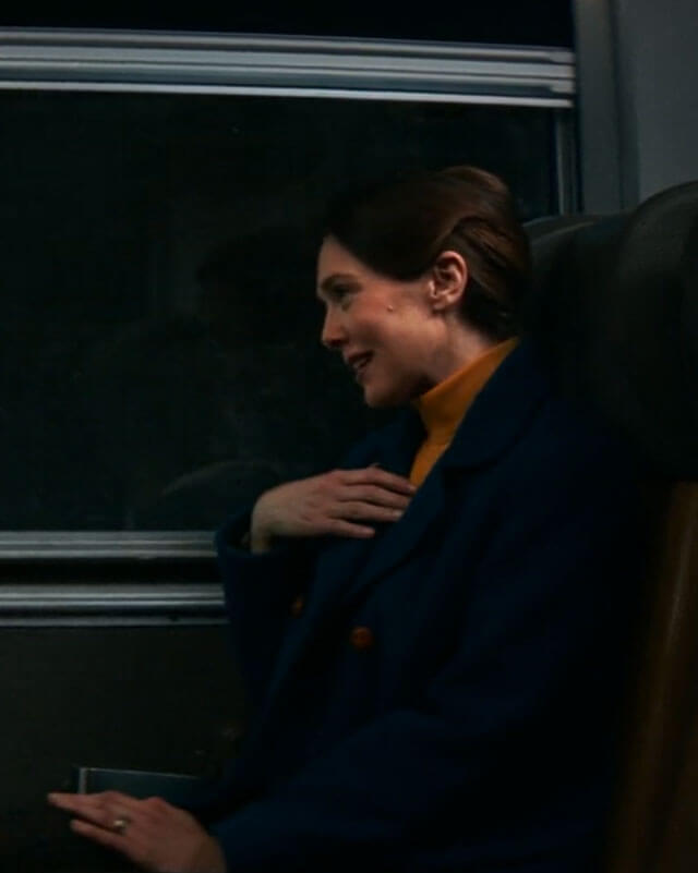 Eternity Elizabeth Olsen Blue Wool Coat X-Large / Blue