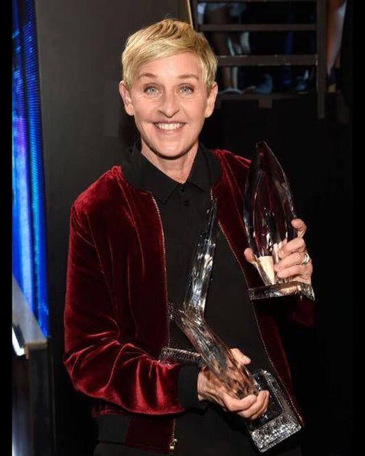 Ellen DeGeneres People Red Bomber Jacket