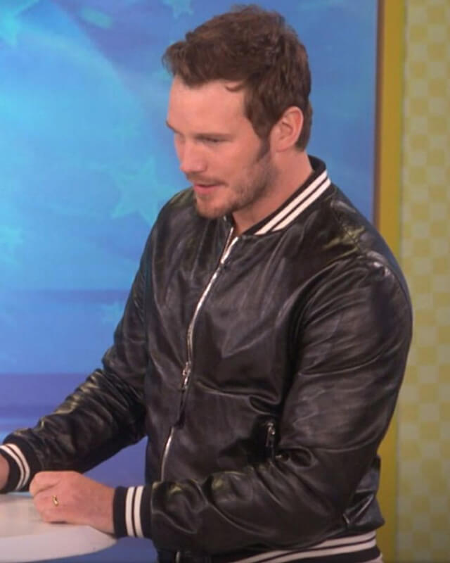 Ellen Show Chris Pratt Black Bomber Jacket