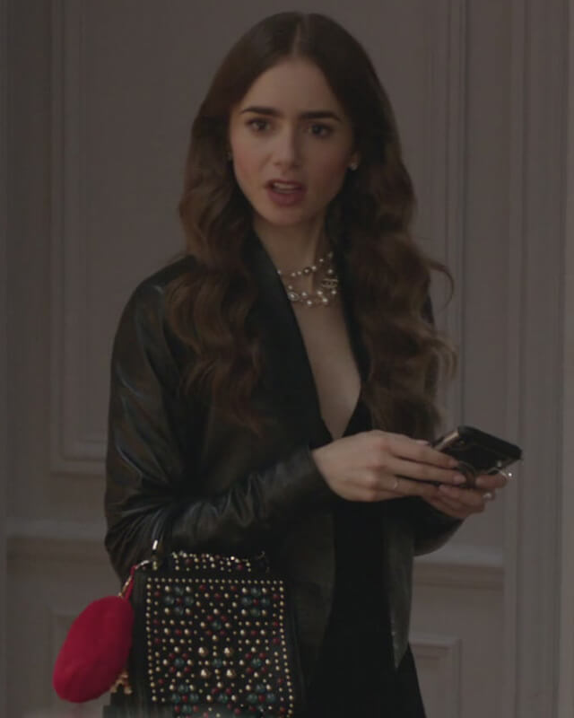 Emily In Paris Black Leather Jacket