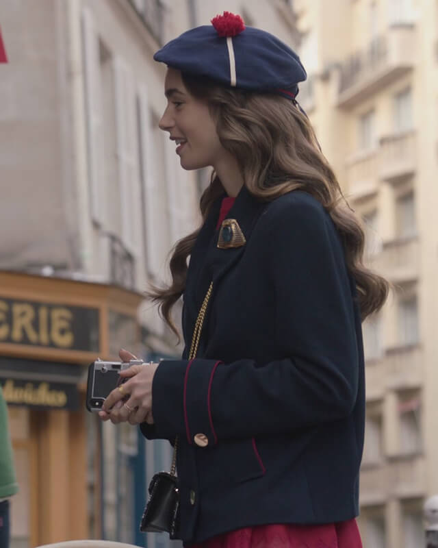 Emily In Paris Fashion Blue Coat