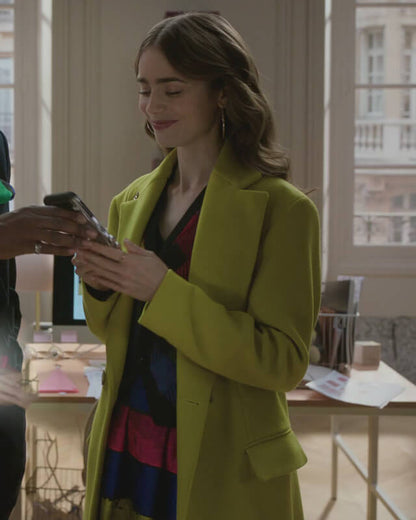 Emily In Paris Green Long Coat