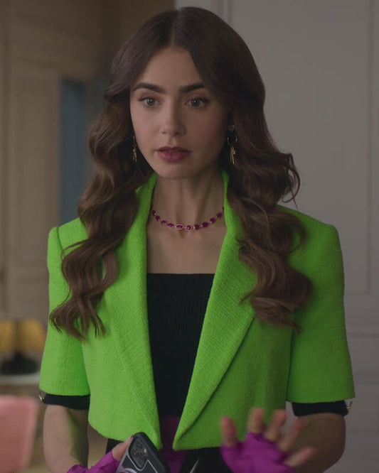 Emily In Paris Lime Cropped Jacket