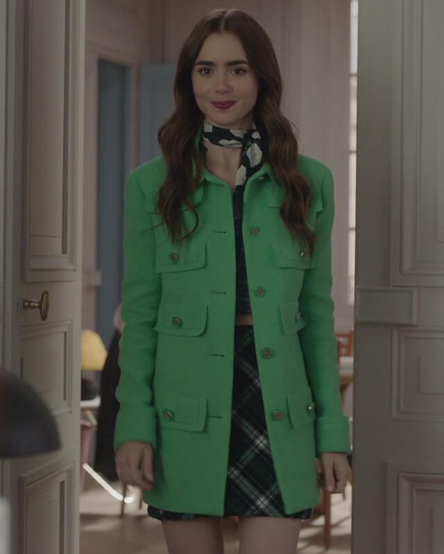 Emily In Paris Green Wool Coat