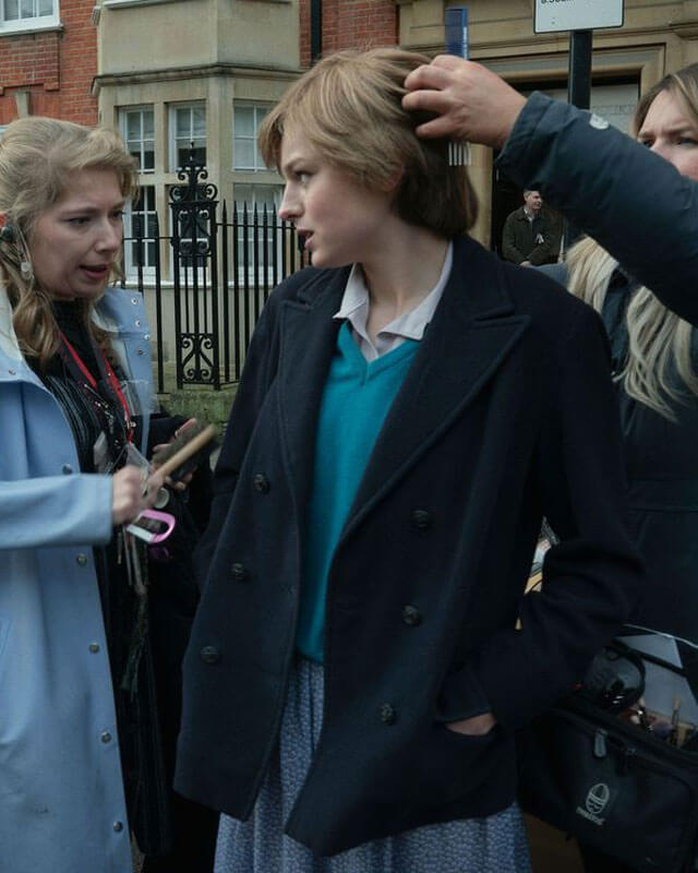 Emma Corrin The Crown Diana Blue Coat