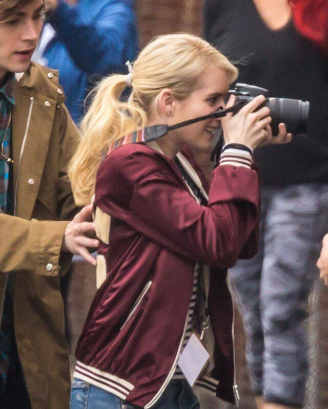 Emma Roberts Nerve Red Bomber Jacket