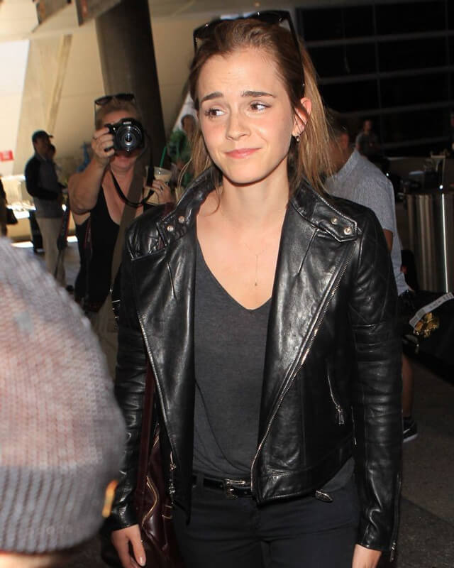 Emma Watson Black Biker Jacket