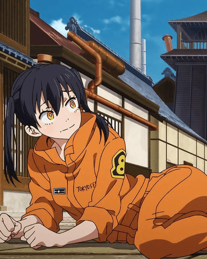 Enen No Shouboutai Maki Oze Orange Jacket