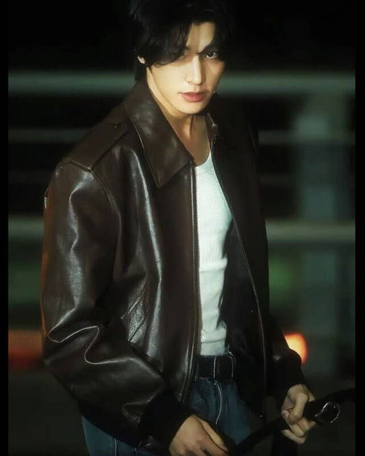 Enhypen Jay Bomber Leather Jacket