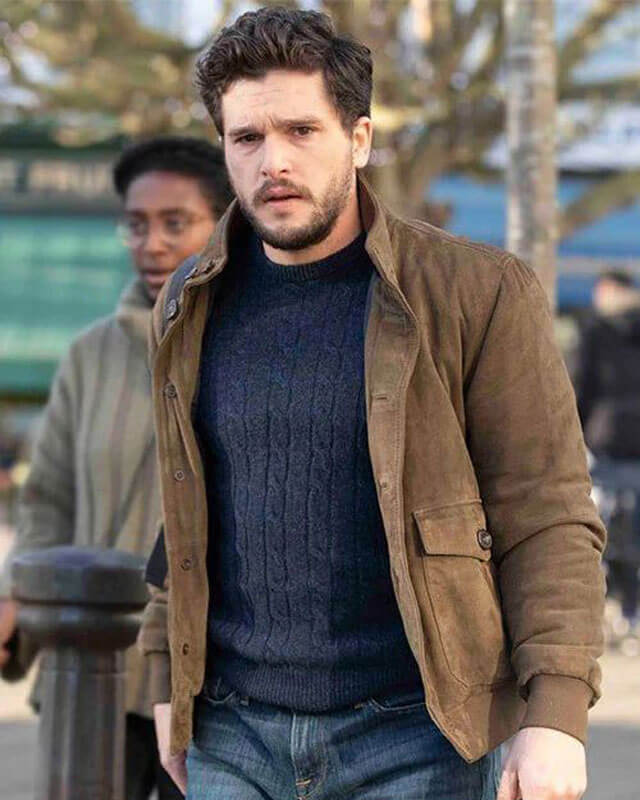 Eternals Kit Harington Suede Bomber Jacket