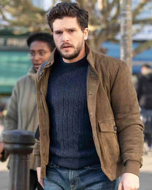 Eternals Kit Harington Suede Bomber Jacket