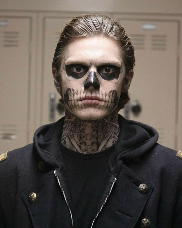 Evan Peters American Horror Story Tate Langdon Black Coat