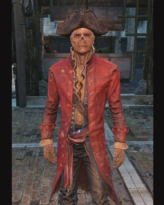 Fallout Hancock Red Leather Trench Coat