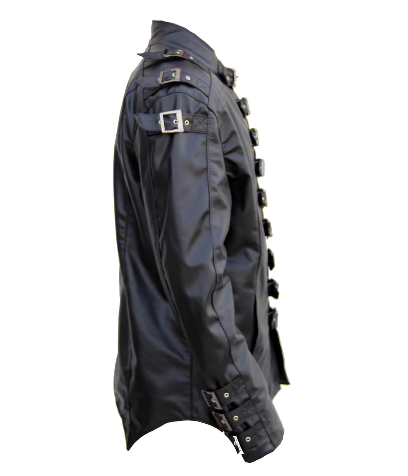 Black leather Gothic Coat Jacket