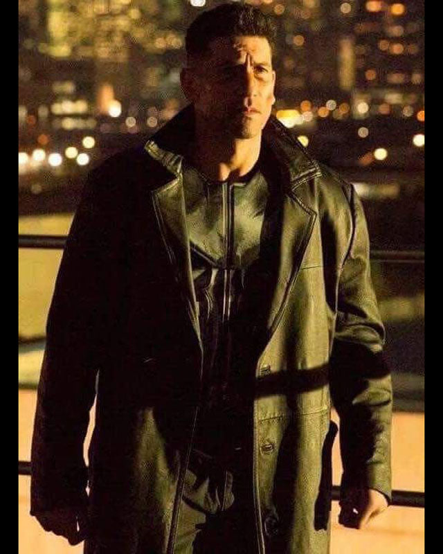 Frank Castle Black Leather Coat