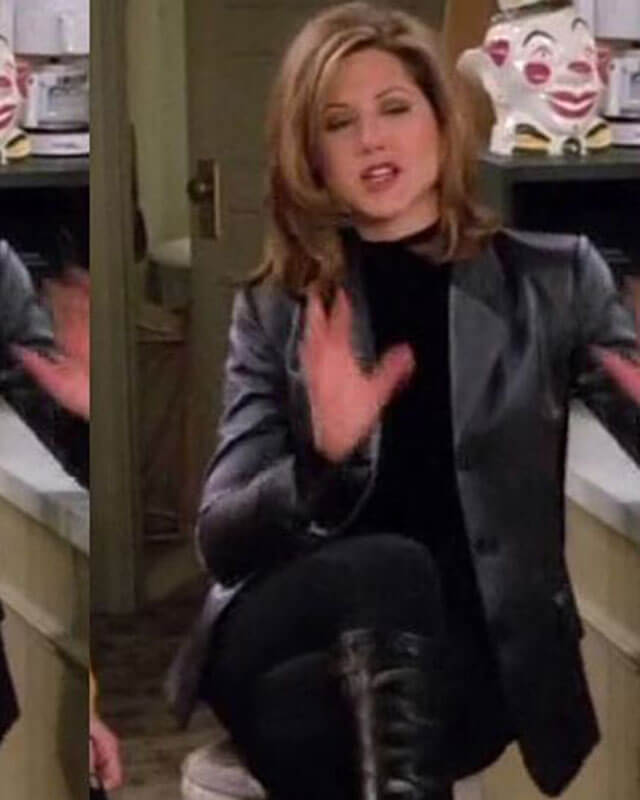 Friends Rachel Green Black Leather Blazer