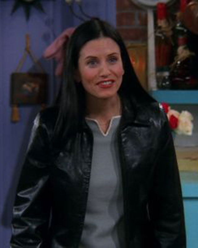 Friends Monica Geller Black Leather Jacket
