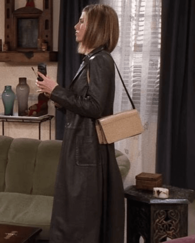 Friends Rachel Green Long Leather Coat S07