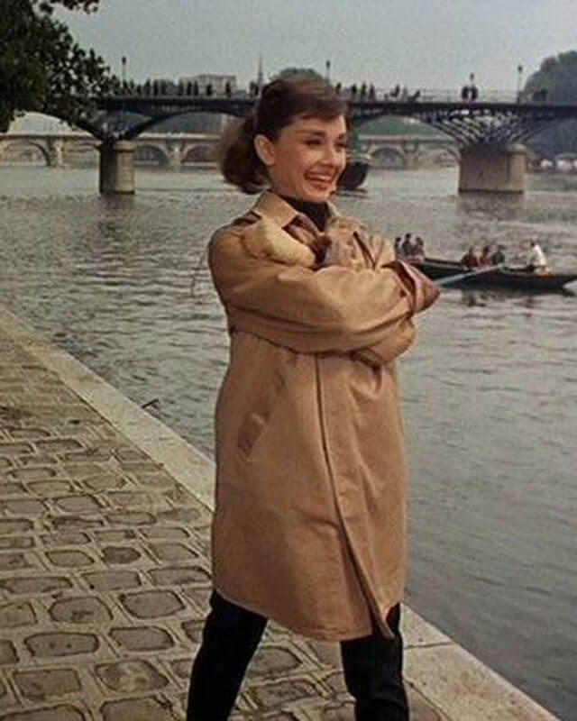 Funny Face Audrey Hepburn Leather Coat
