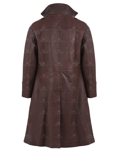 Gambit Cosplay Brown Real Leather Long Coat