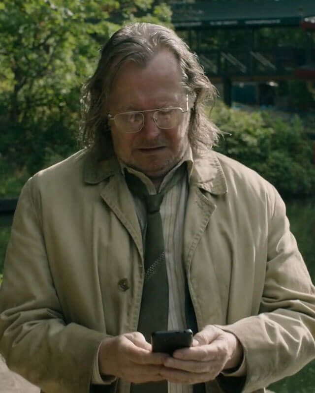 Gary Oldman Slow Horses Beige Cotton Coat