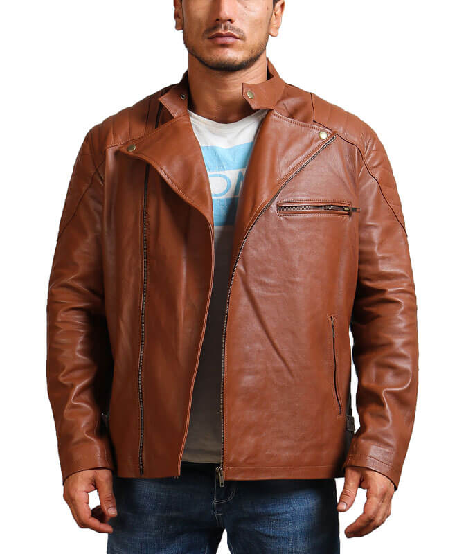 Genuine Brown Biker Leather Jacket