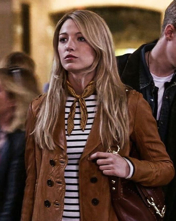 Gossip Girl Serena Van Der Woodsen Leather Coat