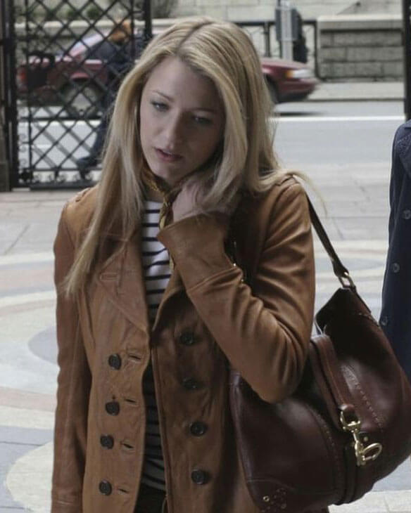 Gossip Girl Serena Van Der Woodsen Brown Coat