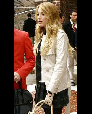 Gossip Girl Serena Van Der Woodsen White Leather Coat