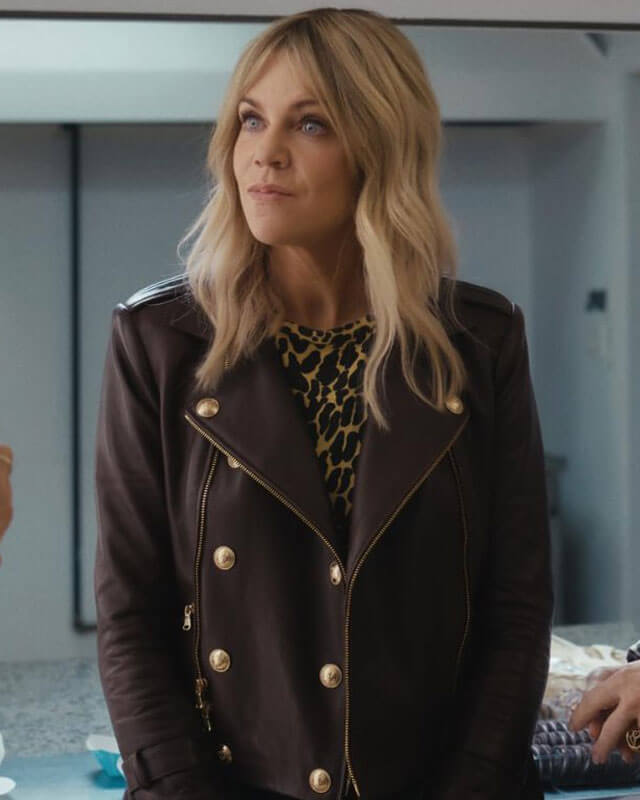 Hacks Kaitlin Olson Black Leather Jacket