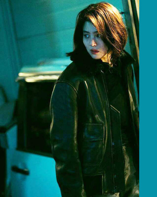 My Name Han Sohee Black Jacket Fur Collar